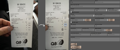 Eksempel på automatisk kvitteringsscanning
